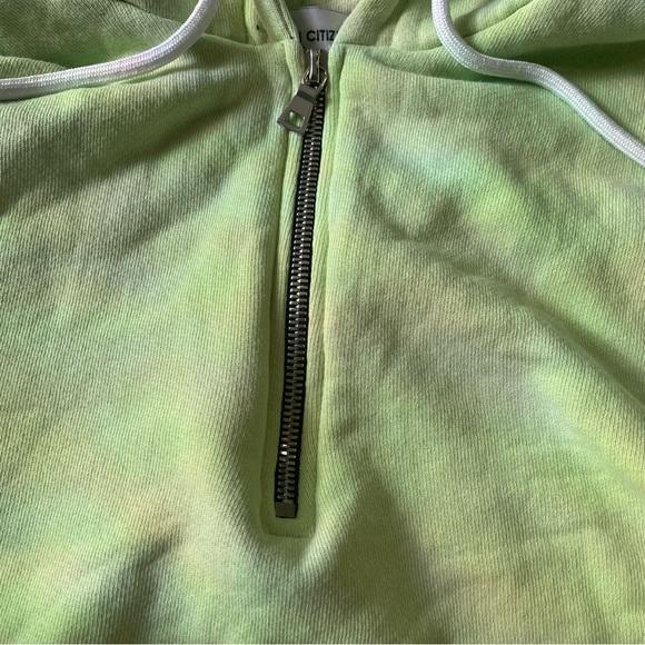 Cotton citizen cropped green half zip hoodie size Large 100% cotton - Picture 7 of 9